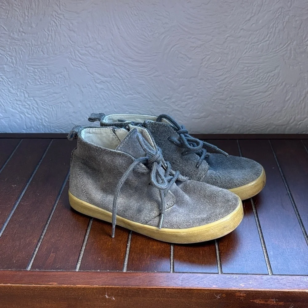 Gap Baby Gray Suede High-Top Side Zipper Sneakers sz 11